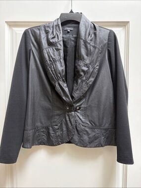 Vex Women's Faux Leather Shawl Collar Jacket in Black